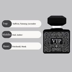 VIP for Men EDP Spray 100ML (3.4OZ) by Bonanza Satrangi | Long Lasting, Refreshing, Floral, Oudy, Musky, Luxurious Fragrances. - Intense Oud