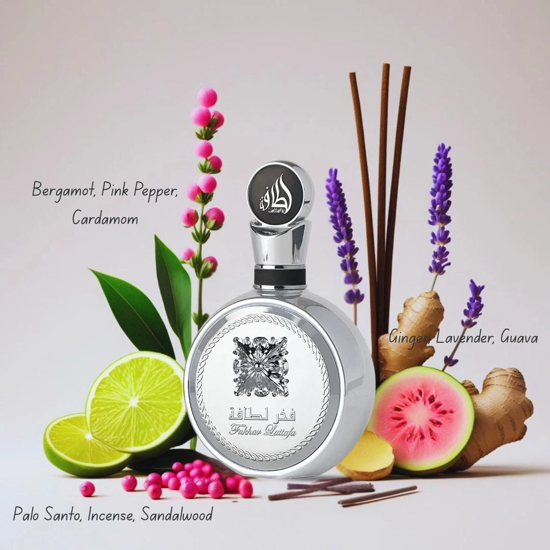 Fakhar Platin Eau de Parfum Spray 100ml (3.4 oz) by Lattafa | A Scent That Never Plays It Safe - Intense Oud