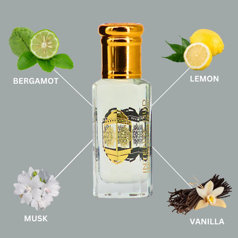 Inaya Perfume Oil 12ML (0.40 OZ) with Black Gift Box by Intense Oud | A Zesty Citrus Blend with Sweet Vanilla & Soft Musk. - Intense Oud