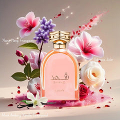 Shahd Eau de Parfum Spray 100ml (3.4 oz) & All Over Spray 150ml (5.07 oz) by Lattafa | Warm, Sweet, Unforgettable (Bundle) - Intense Oud