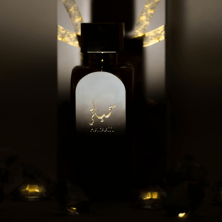 Lattafa Hayaati Gold Elixir EDP for Women, 100ML bottle with elegant packaging and floral, fruity fragrance design.