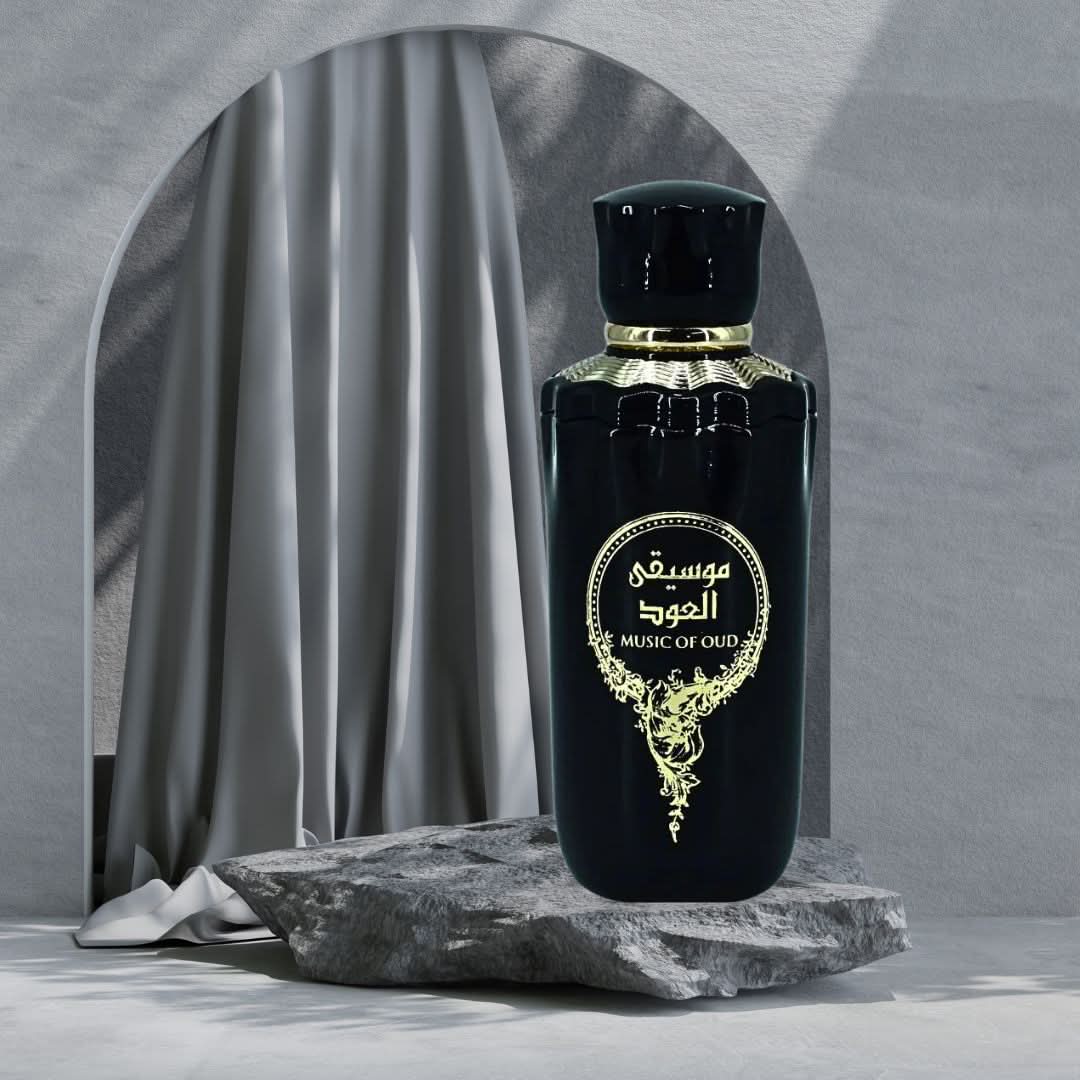 RISALA Lahn Alward 75ml and Music of Oud 100ml Eau de Parfum sprays in a bundle, featuring elegant glass bottles with decorative labels.