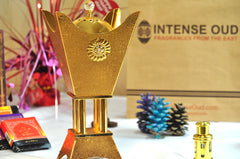 Arab Incense Bakhoor Burner - 11 inch Golden by Intense Oud - Intense oud