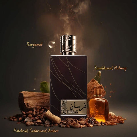 Fursan Brown Eau de Parfum Spray 100ml (3.4 oz) by Khadlaj (Velvet Pouch)