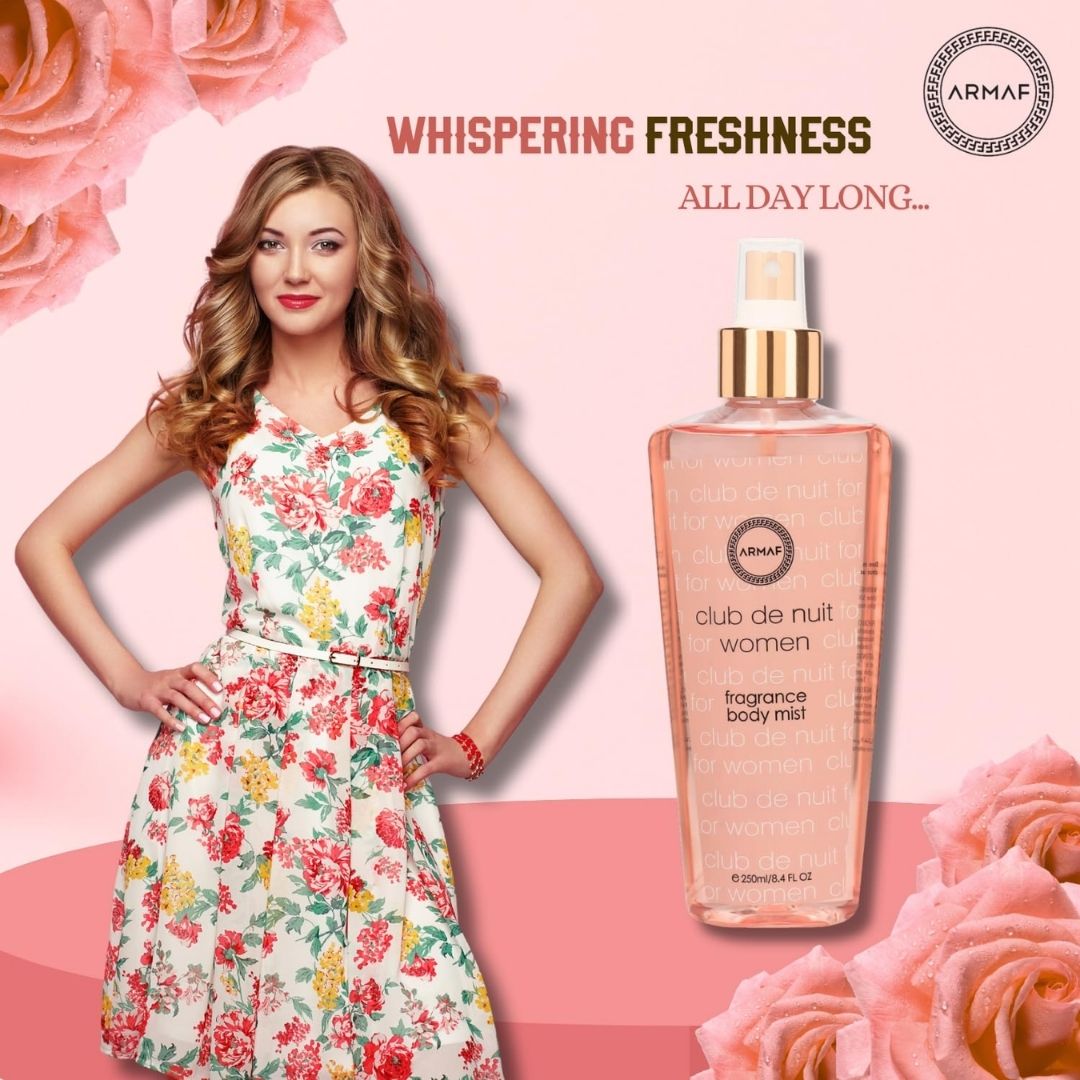Club De Nuit Women Fragrance Body Mist 250ML (8.4 OZ) By Armaf | Long Lasting, Fruity-Floral, Refreshing Body Mist. - Intense Oud