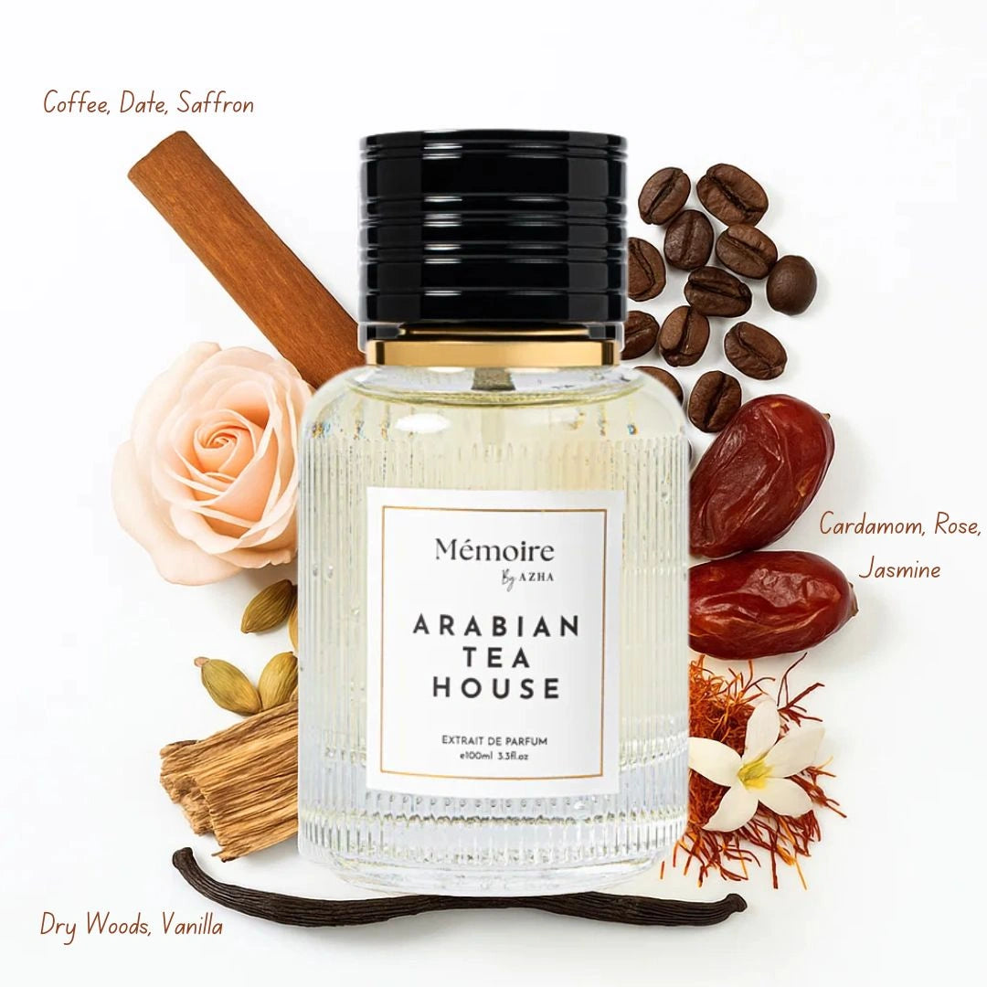 Arabian Tea House, Bedouin & Baklava Extrait de Parfum Sprays 100ml - Memoire Collection by Azha | Warm Opulence Meets Sweet Sophistication (Bundle) - Intense Oud