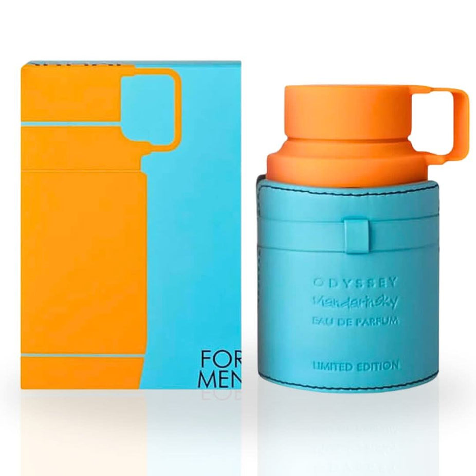 Odyssey Mandarin Sky Limited Edition Eau de Parfum spray by Armaf, 100ml bottle with sleek packaging.