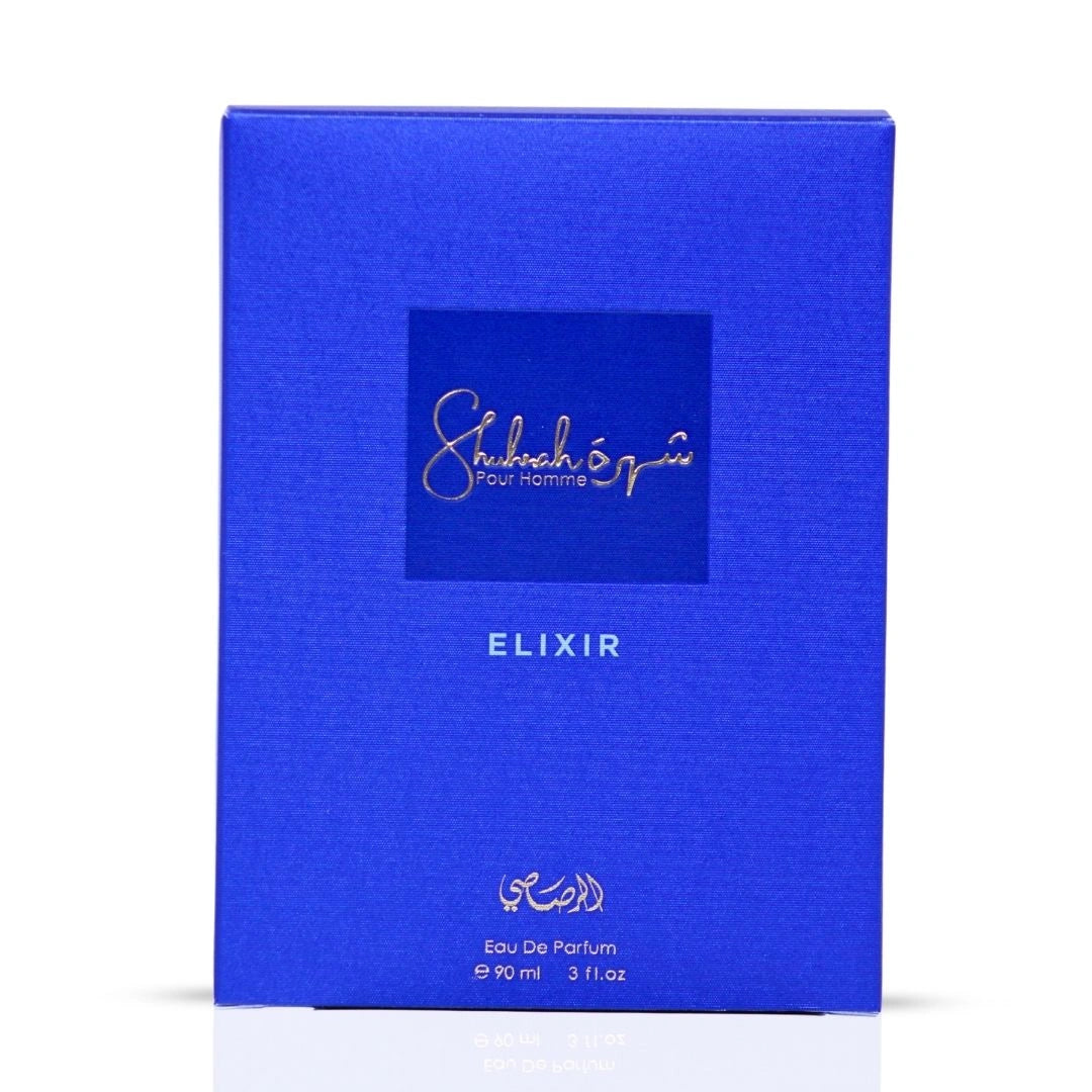 Shuhrah Elixir Pour Homme Eau de Parfum Spray 90ml (3.0 oz) by Rasasi | The Essence of Modern Masculinity - Intense Oud