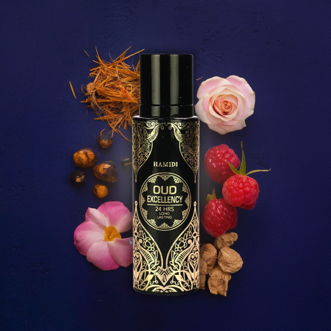 OUD EXCELLENCY Water Perfume Spray 30ML (1.01 OZ) By Hamidi | 24 Hours Long Lasting | A Scent That Embodies Grace & Charm. - Intense Oud