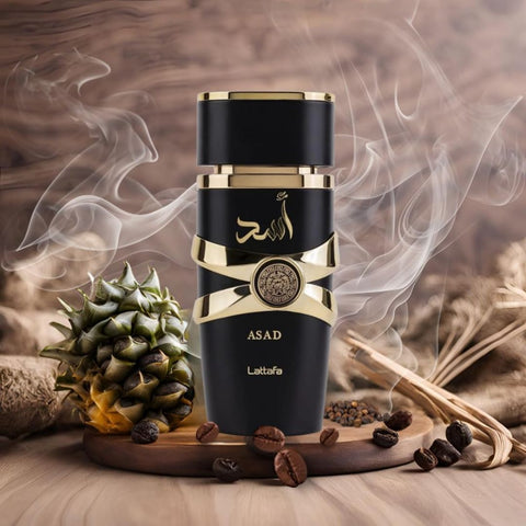 Asad & Asad Zanzibar Eau De Parfum Sprays 100ML (3.4 OZ) by Lattafa | Smoky Heat & Ocean Breeze—Bold Contrasts, One Signature Style. (Gift Set) - Intense Oud