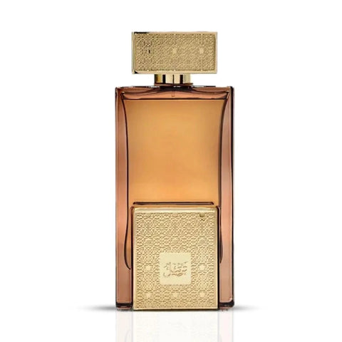 Arabian Oud Tarteel Gold Eau de Parfum spray 75ml bottle with elegant gold accents and transparent glass design.