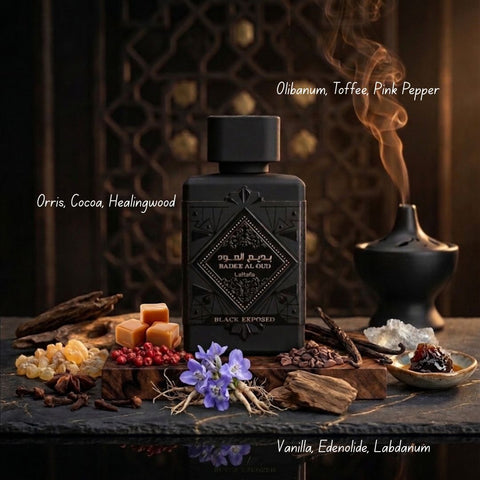 Bade'e Al Oud Black Exposed Eau de parfum Spray 100ml (3.4 oz) by Lattafa