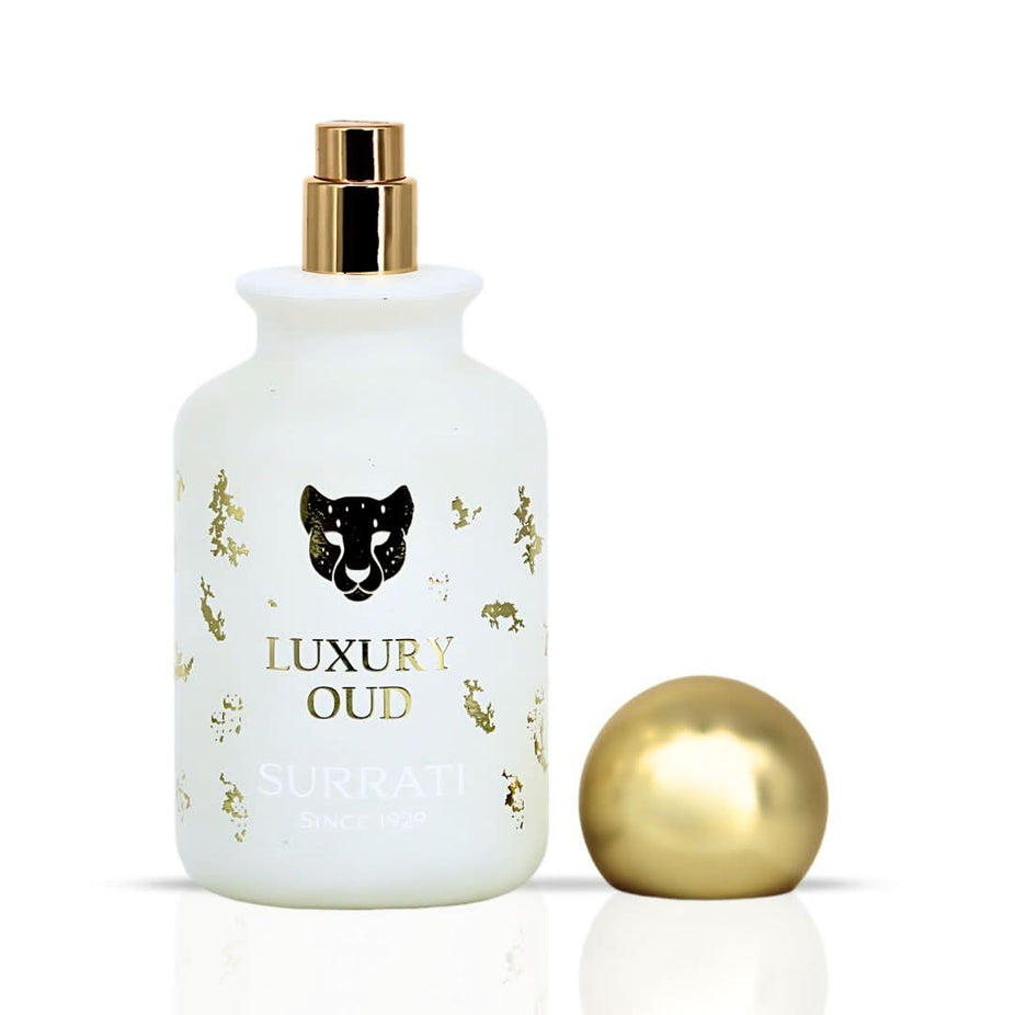 Luxury Oud Eau de Parfum Spray by Surrati in 100ml bottle, featuring elegant packaging and a rich, aromatic scent.
