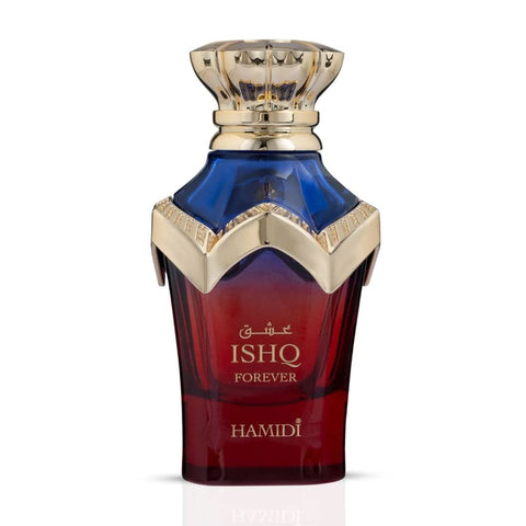 Hamidi Ishq Forever Eau de Parfum spray 100ml bottle, elegant design, showcasing the luxury fragrance of this popular EDP.