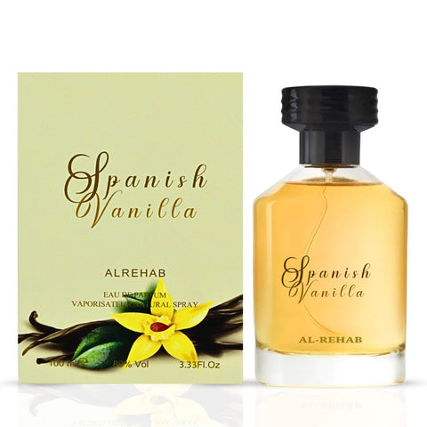 Rifaaqat 80ml (2.7 oz) by Paris Corner & Spanish Vanilla 100ml (3.4 oz) by Al Rehab Eau de Parfum Sprays (Bundle)