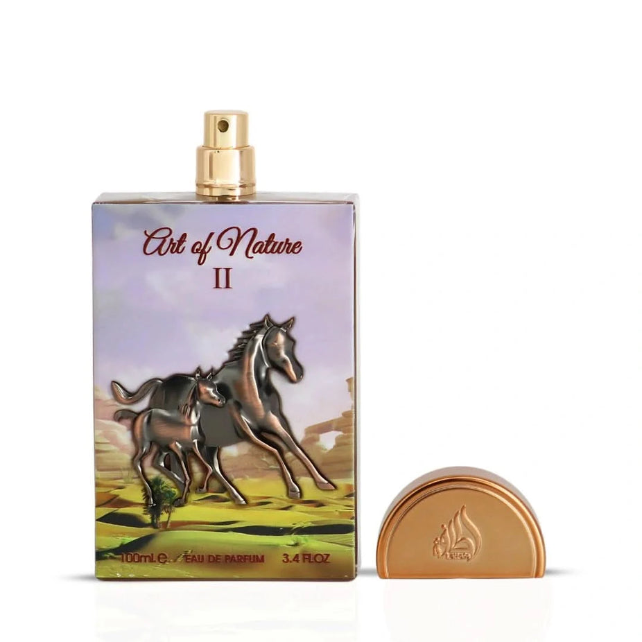 Lattafa Pride Art of Nature II Eau de Parfum spray 100ml bottle, elegant packaging, showcasing the fragrance design