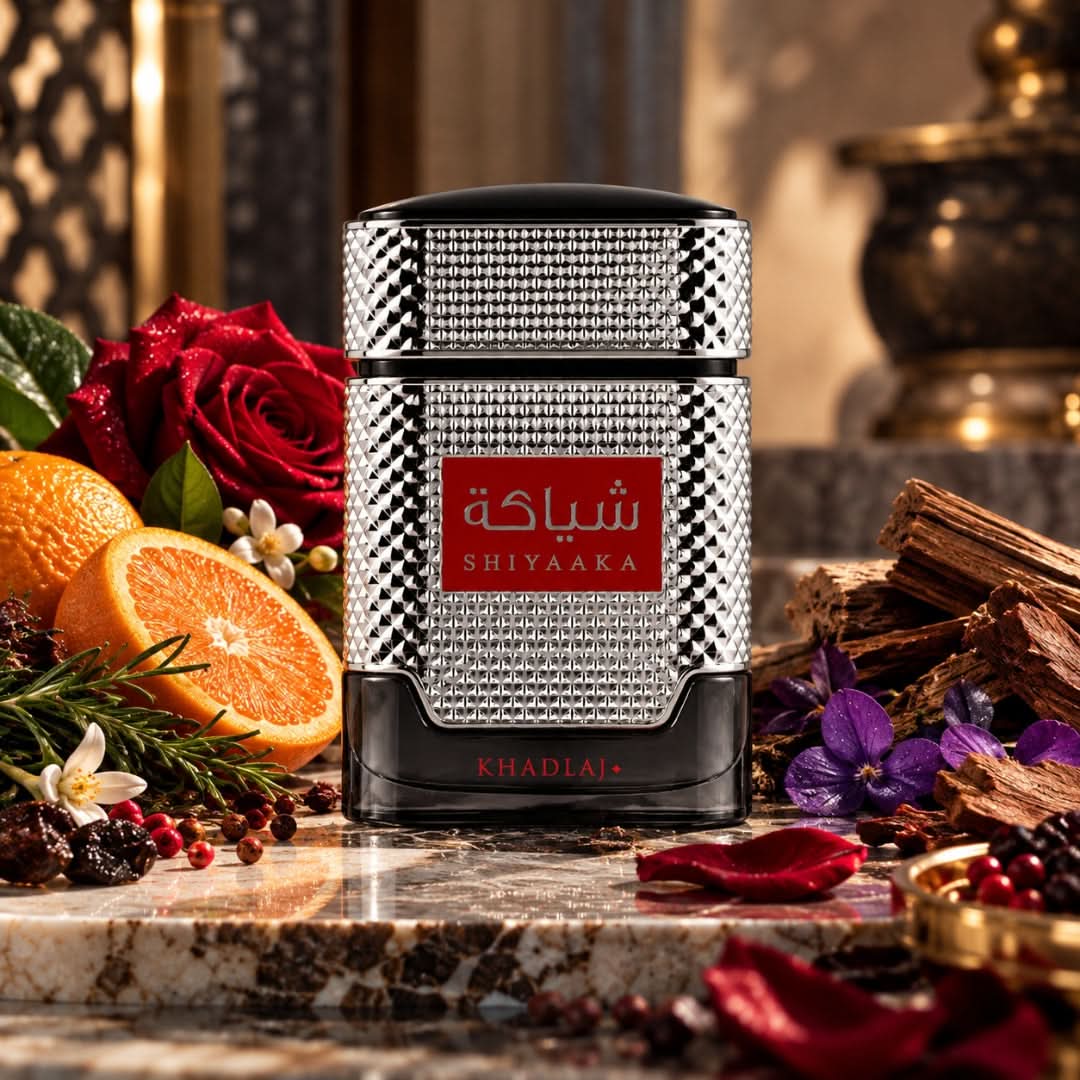 Khadlaj Shiyaaka Silver Eau de Parfum Spray 100ml bottle with silver and black packaging