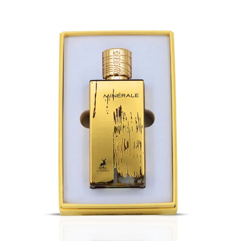 Minerale Gold Eau de Parfum Spray 100ml (3.4 oz) by Maison Alhambra | Smoky Patchouli, Osmanthus Silk, Suede-Kissed Woods - Intense Oud