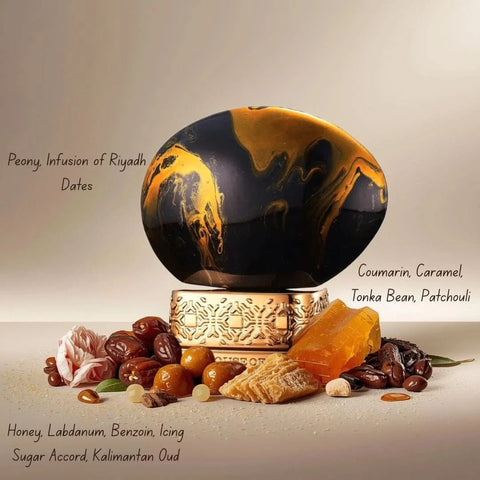 Dates Delight Eau de Parfum Spray by THOO, 75ml, featuring a sleek bottle design with luxurious fragrance notes from The House of Oud.