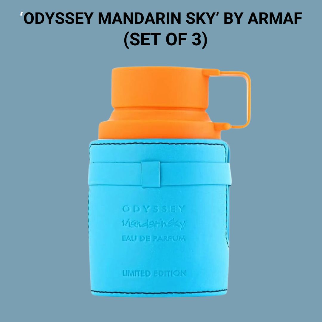 Odyssey Mandarin Sky Limited Edition EDP Spray 100ML (3.4 OZ) By Armaf | Long Lasting, Luxurious, Refreshing Aroma. (PACK OF 3) - Intense Oud
