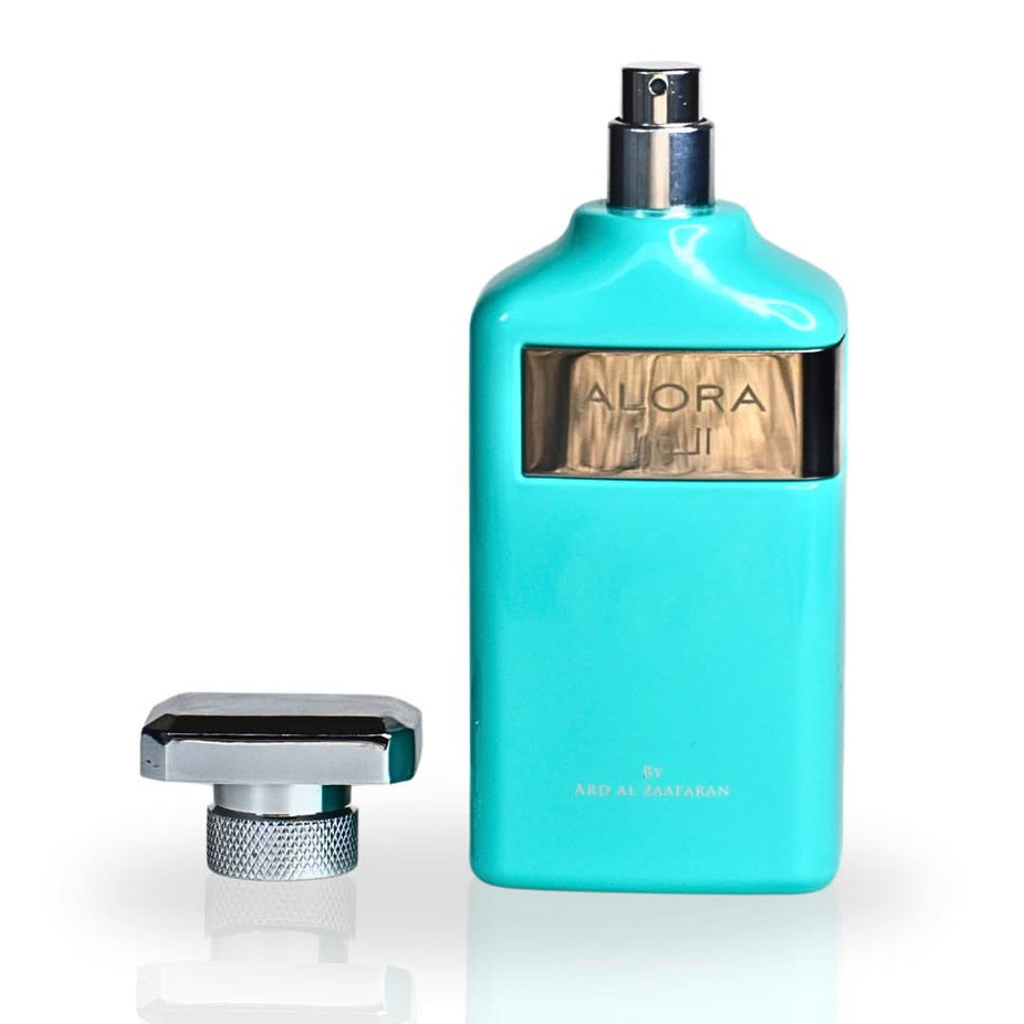 Alora EDP spray by Ard Al Zaafaran, 100ML, featuring a luxurious floral scent bottle with elegant design.