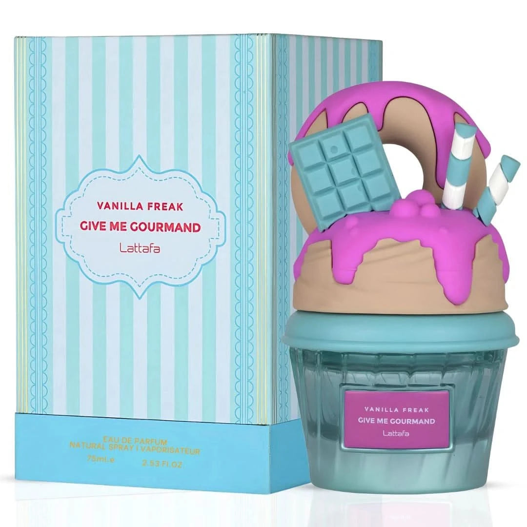Lattafa Mallow Madness, Vanilla Freak & Berry on Top Eau de Parfum spray bundle, 75ml bottles with colorful packaging.