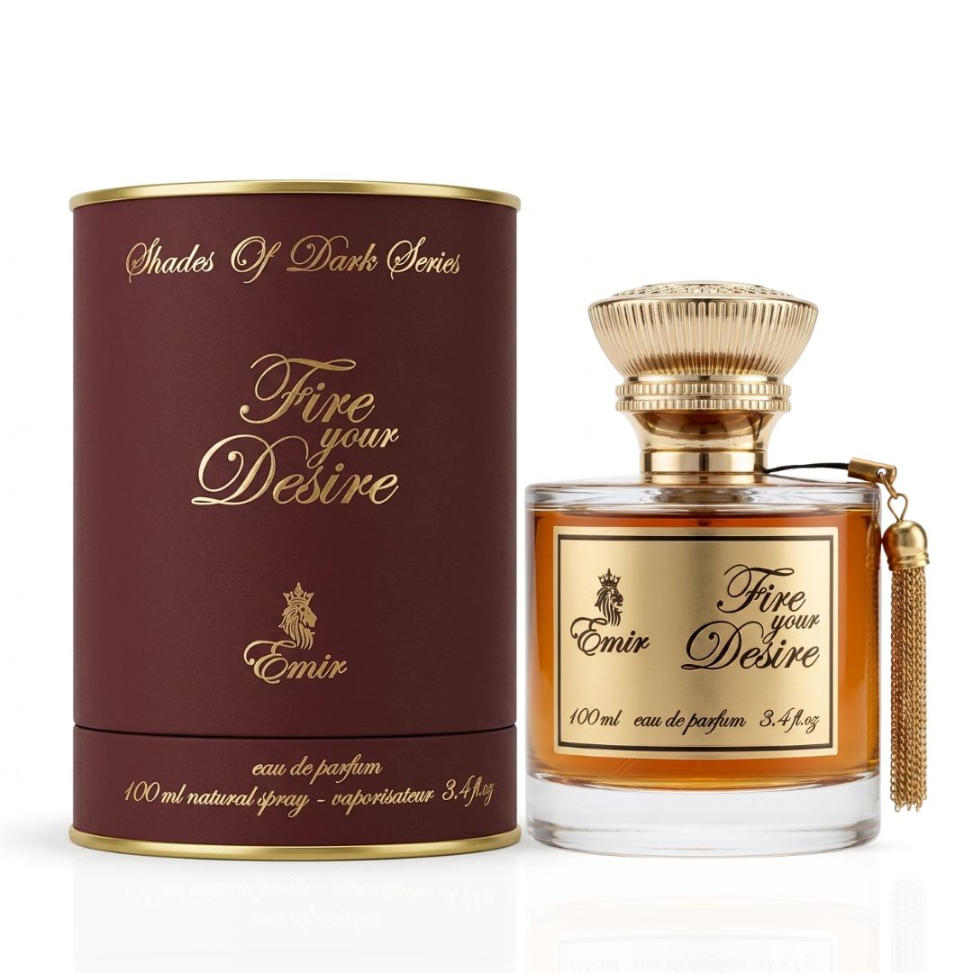 Lattafa Fire On Ice 110ml and Paris Corner Fire Your Desire Emir Eau de Parfum 100ml bundle with perfume bottles and packaging.