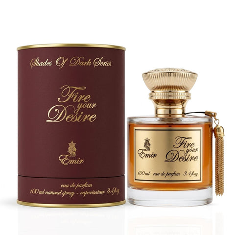 Lattafa Fire On Ice 110ml and Paris Corner Fire Your Desire Emir Eau de Parfum 100ml bundle with perfume bottles and packaging.
