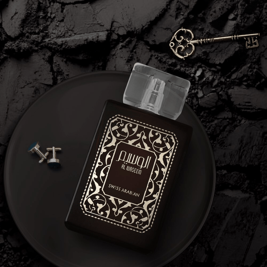 Swiss Arabian Al Waseem for Men Eau De Parfum 100ml bottle, sleek design with elegant branding and fragrance details visible.