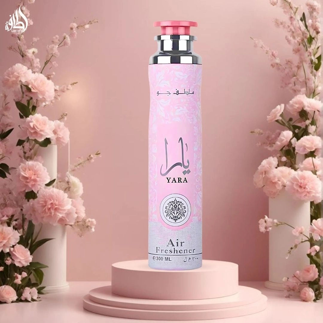 Yara Air Freshener 300ML (10.1 OZ) by Lattafa | A Refreshing Floral Air Freshener With A Sweet, Musky, Lasting Finish. - Intense Oud