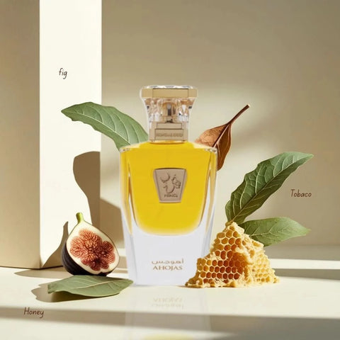Hind Al Oud Ahojas Eau de Parfum spray bottle, 50ml, with elegant packaging and floral fragrance design