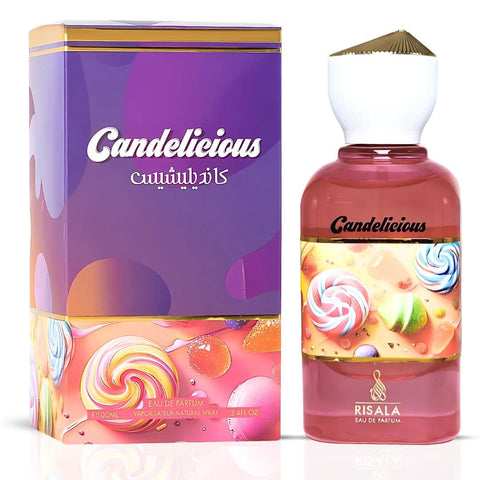 Mayar All Over Spray 150ml by Lattafa, Candelicious by Risala & Habik Women by Lattafa - Eau de Parfum Sprays 100ml & Twinkling Sun Perfume Oil 12ml by Intense Oud | Brianna’s All-Star Set (Bri's Bundle 2.0) - Intense Oud