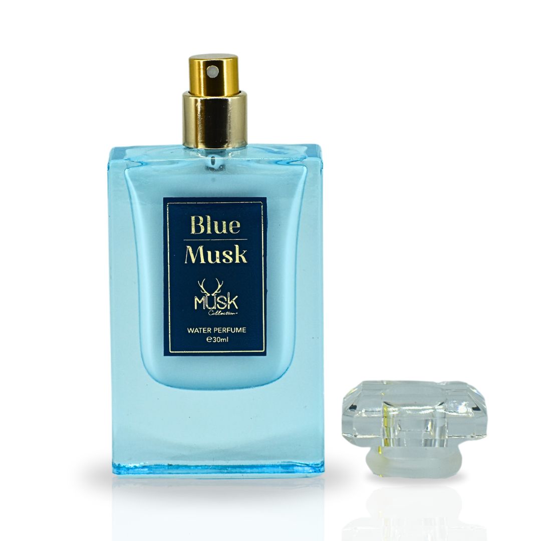 BLUE MUSK WATER PERFUME 30ML (1.01 OZ) By Hamidi | Indulge In Soothing Essence Of This Powdery Floral Fragrance. - Intense Oud