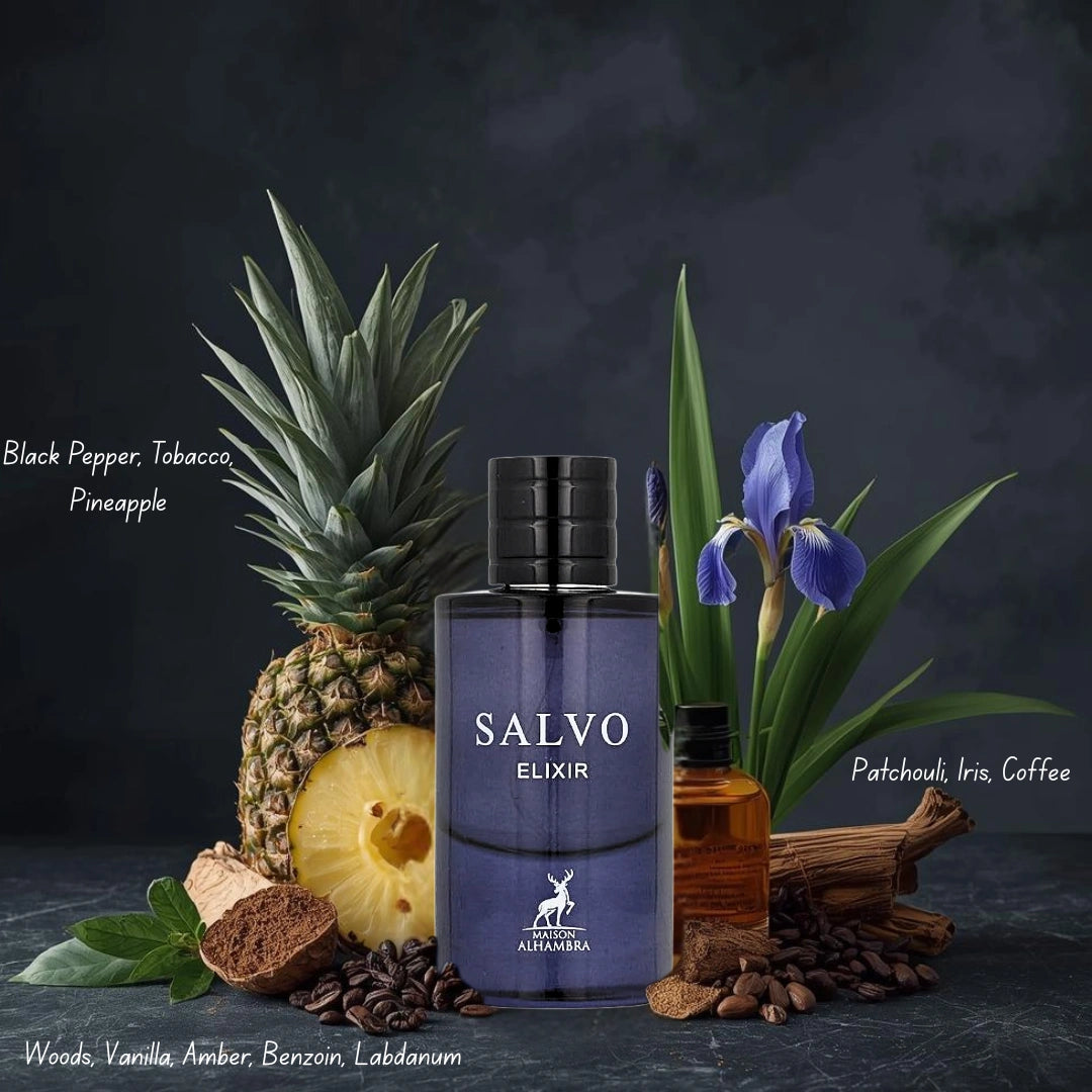 Salvo Elixir Eau de Parfum Spray 60ml (2.02 oz) by Maison Alhambra - Intense Oud