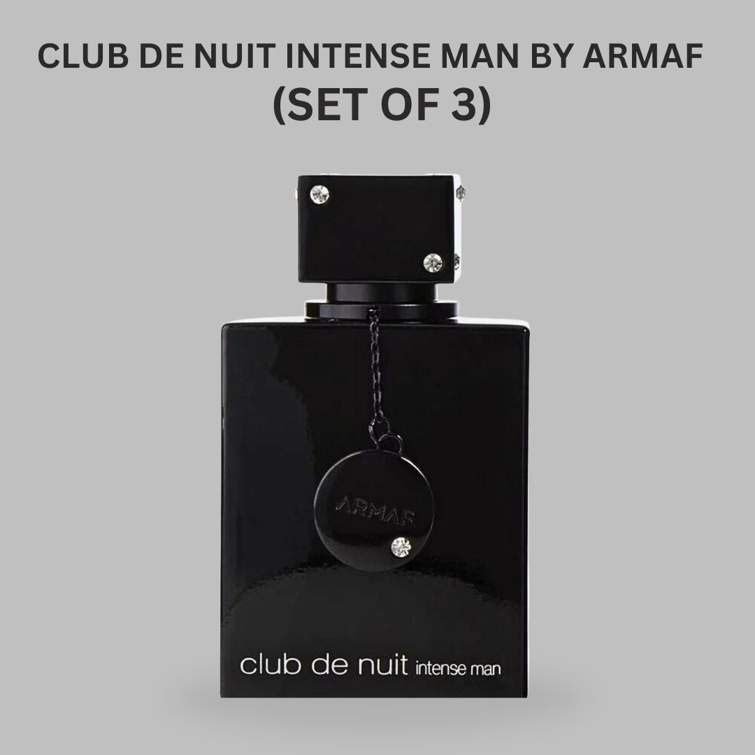 Club De Nuit Intense for Men EDT 105mL (3.6 oz) by Armaf | Long Lasting & Luxurious Cologne For Men. (Pack of 3) - Intense Oud