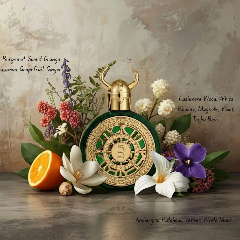 Bharara Viking Dubai Eau De Parfum spray 100ml bottle with black cap and sleek design, showcasing the Bharara fragrance branding.