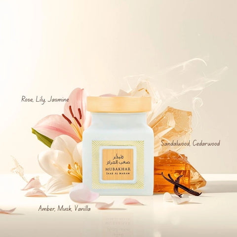 Mubakhar Saab Al Maram Oudh Moattar Bakhoor 50g by Rasasi | Bright Citrus & Floral Elegance with Warm Woody Depth - Intense Oud