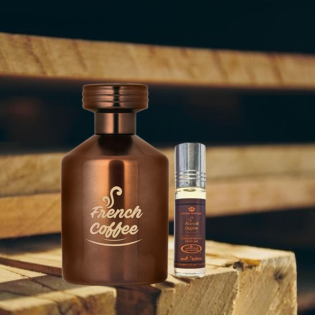 French Coffee EDP 100ML (3.4 OZ) & French Coffee Perfume Oil 6ML (0.2OZ) By Al Rehab | Sweet, Creamy, Spicy, Gourmand. (OPULENCE BUNDLE) - Intense Oud