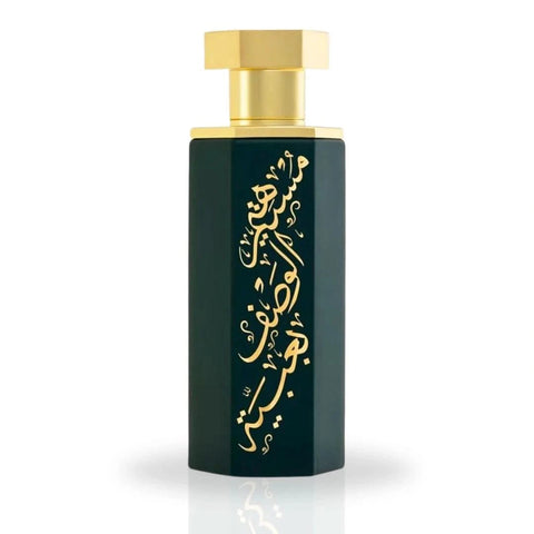 Obaiah Arabs Eau de Parfum Spray by Reef Perfumes in a velvet pouch, 100ml, featuring a sleek glass bottle with a black cap.