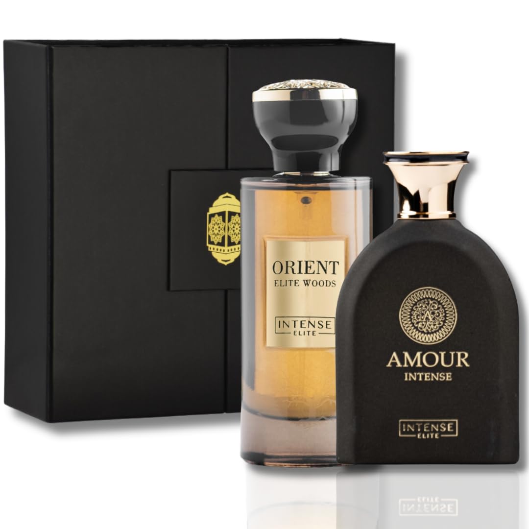 Amour Intense & Orient Elite Woods EDP, Men and Women 100ML (3.4Oz),with Magnetic Gift Box By Intense Elite. - Intense Oud