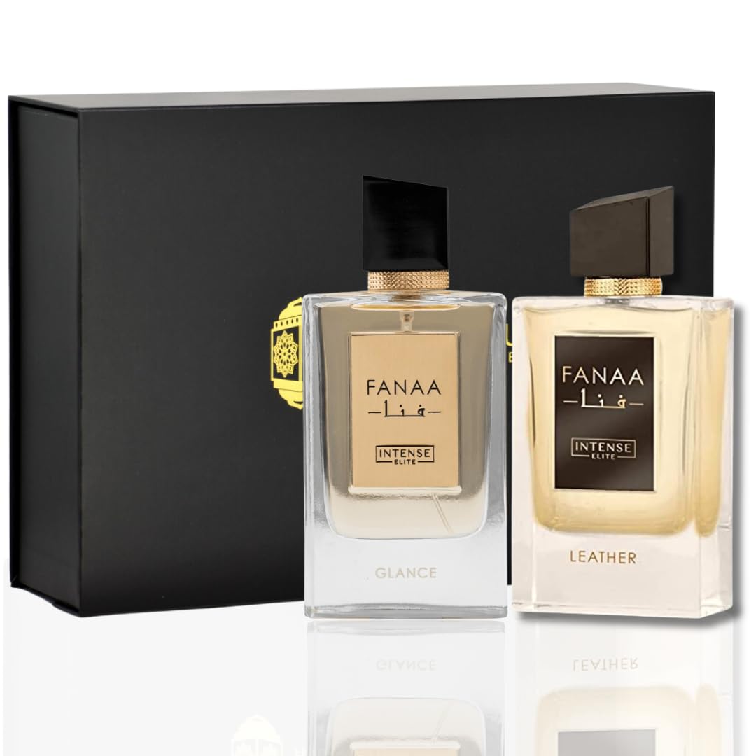 FANAA Leather for Men & FANAA Glance for Women EDP - Eau De Parfum 100 ML (3.4 Oz) With MAGNETIC GIFT BOX By INTENSE ELITE. - Intense Oud