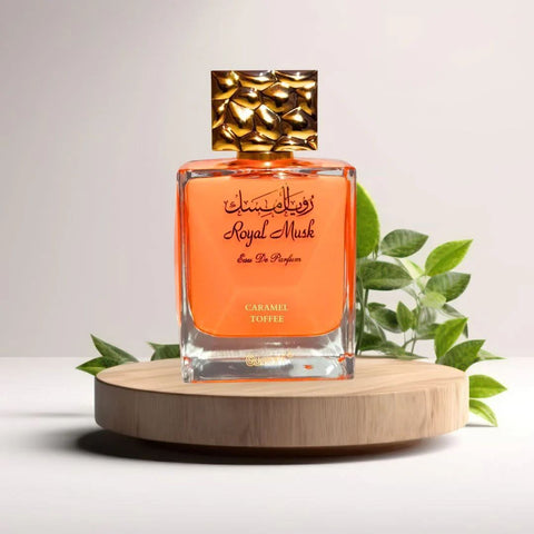 Bundle of two 100ml Intense Oud Eau de Parfum sprays featuring Teriaq by Lattafa and Royal Musk Caramel Toffee by Surrati.