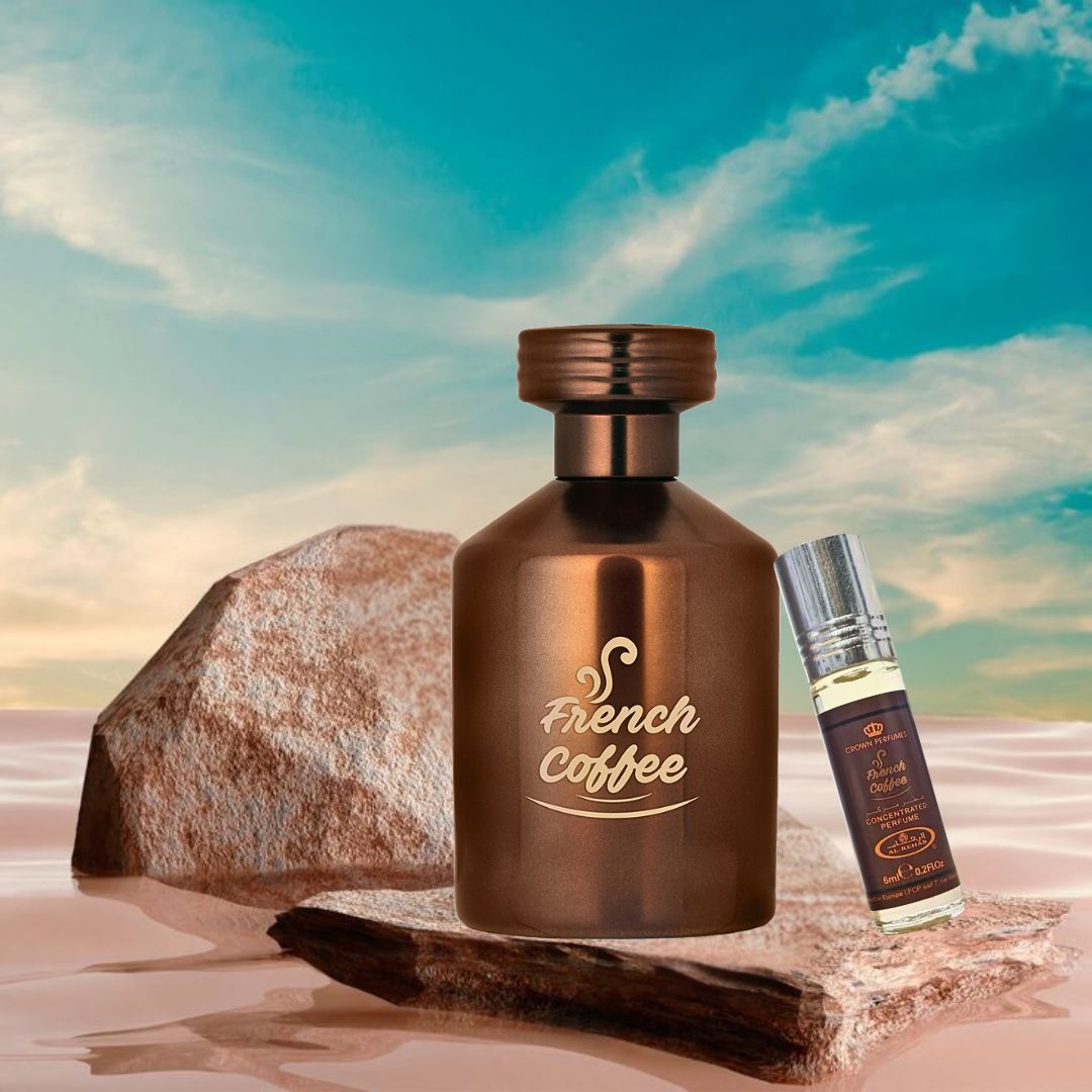 French Coffee EDP 100ML (3.4 OZ) & French Coffee Perfume Oil 6ML (0.2OZ) By Al Rehab | Sweet, Creamy, Spicy, Gourmand. (OPULENCE BUNDLE) - Intense Oud