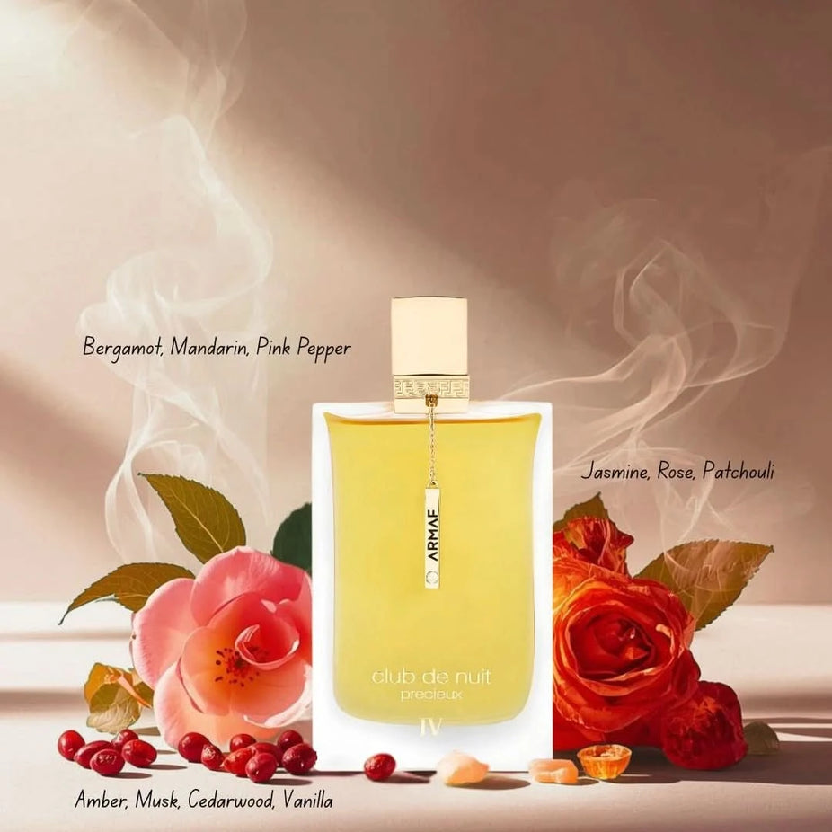 Armaf Club de Nuit Précieux IV Extrait de Parfum EDP 55ml bottle with elegant design and label visible.