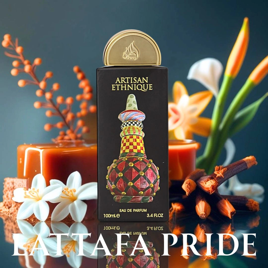 Artisan Ethnique Eau de Parfum Spray 100ml (3.4 oz) by Lattafa Pride | Gourmand Indulgence With A Dark, Resinous Twist