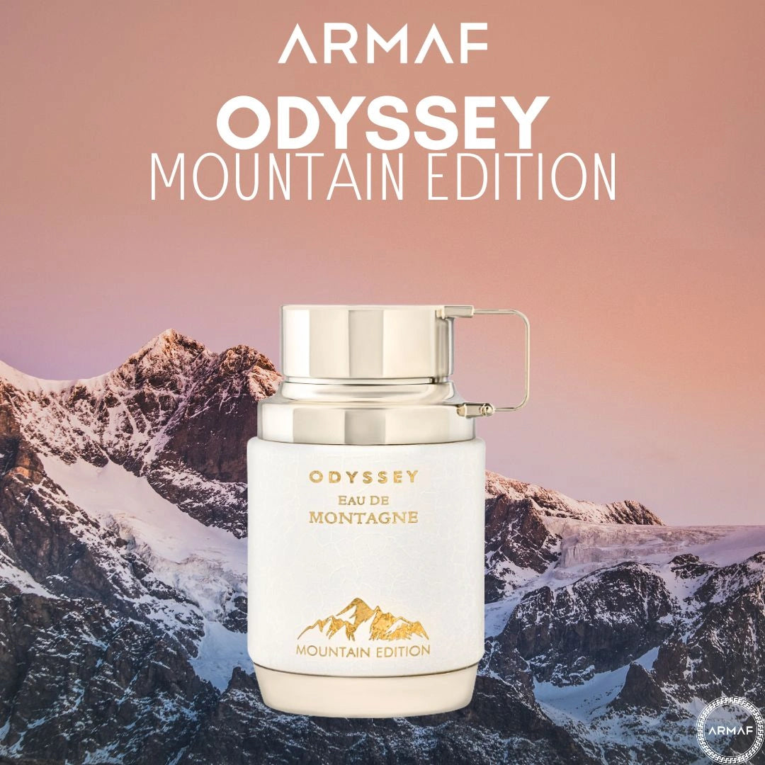Odyssey Eau de Montagne Mountain Edition Eau de Parfum Spray 100ml (3.4 oz) by Armaf | Wrapped in Clouds of Almond & Sandalwood - Intense Oud