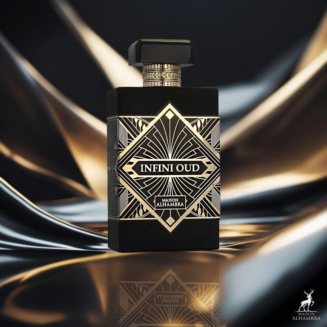 Infini Oud Eau de Parfum Spray 100ml (3.4 oz) by Maison Alhambra | The Alchemy of Power & Refinement - Intense Oud