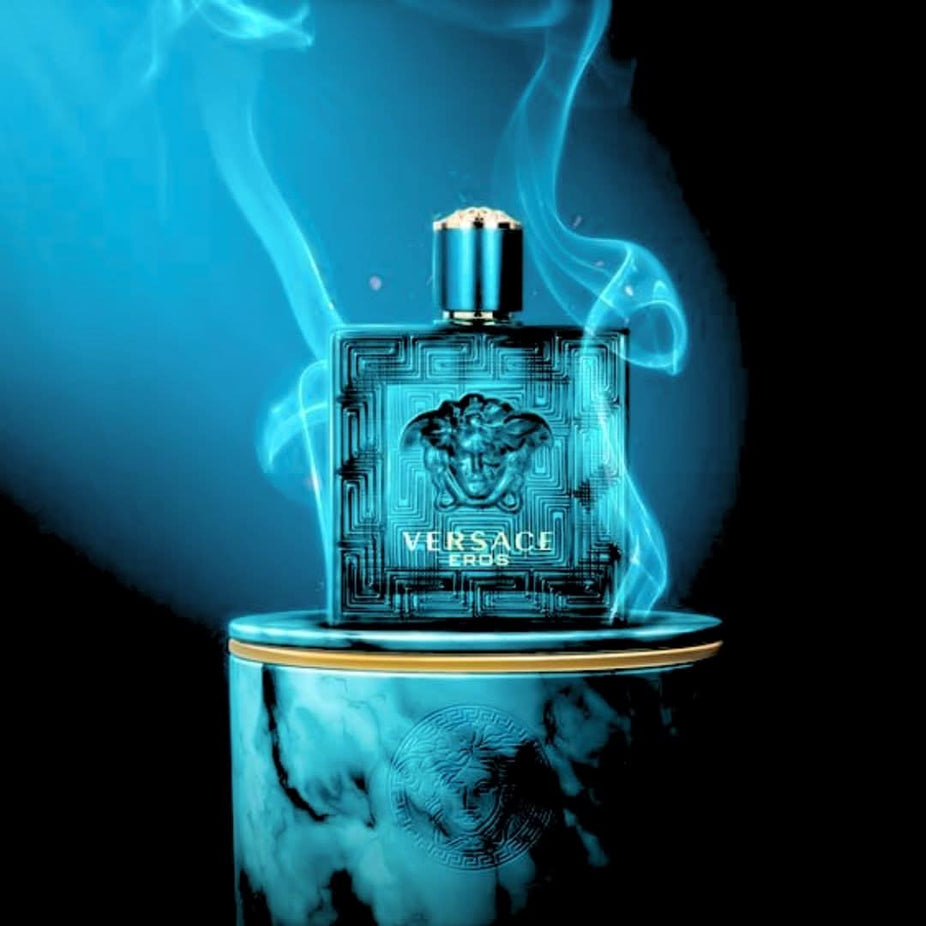 Versace Eros Eau De Toilette 5ML mini bottle, luxurious fragrance with a sleek design, representing the iconic Versace scent.