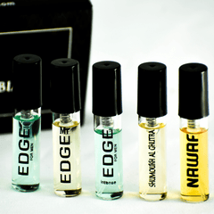 5 SA Sample - Edge Men, Mr.Edge, Edge Intense Men, Shumoukh Al Shutra, Nawaf - Intense oud