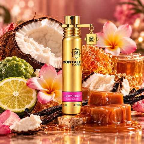 Viral Gourmand Travel Fragrance Set — Lucky Candy, Roses Musk & Intense Café 20ml Eau de Parfum Sprays by Montale